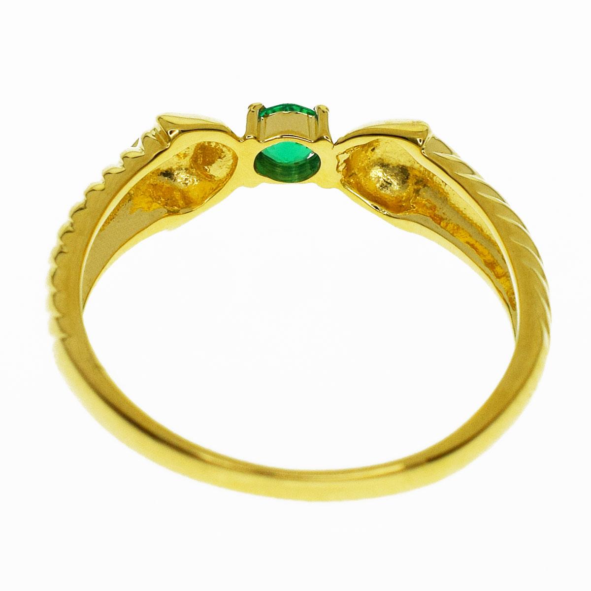 Christian Dior Emerald 18 Karat Yellow Gold Ring In Good Condition In Tokyo, JP