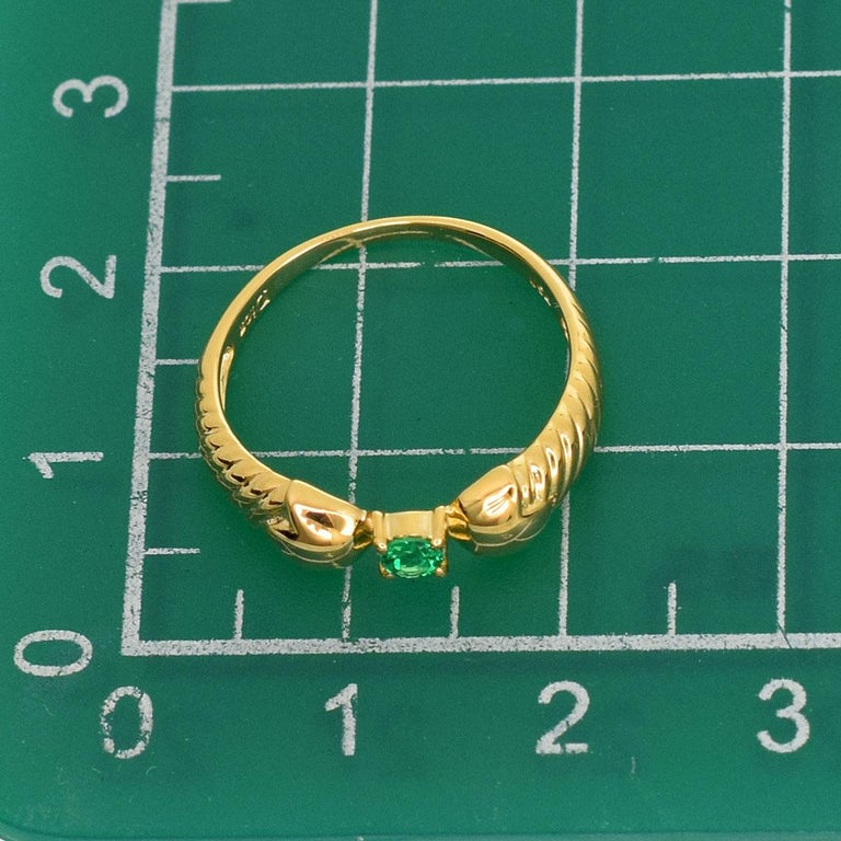 Christian Dior Emerald 18 Karat Yellow Gold Ring at 1stdibs