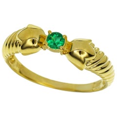 Christian Dior Emerald 18 Karat Yellow Gold Ring