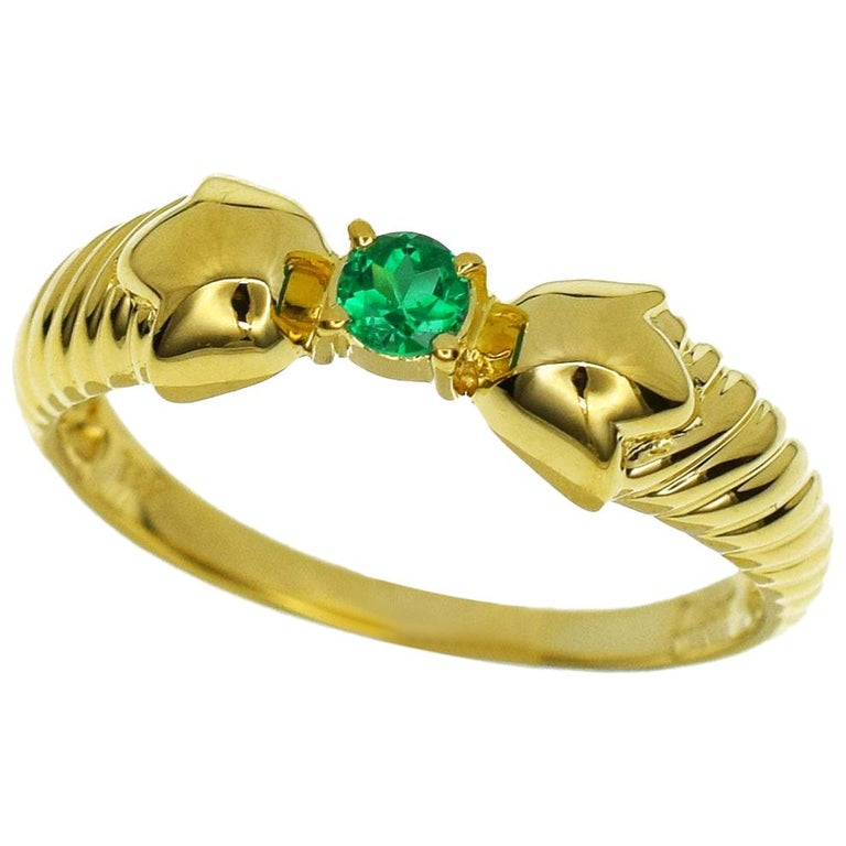 Christian Dior Emerald 18 Karat Yellow Gold Ring at 1stDibs