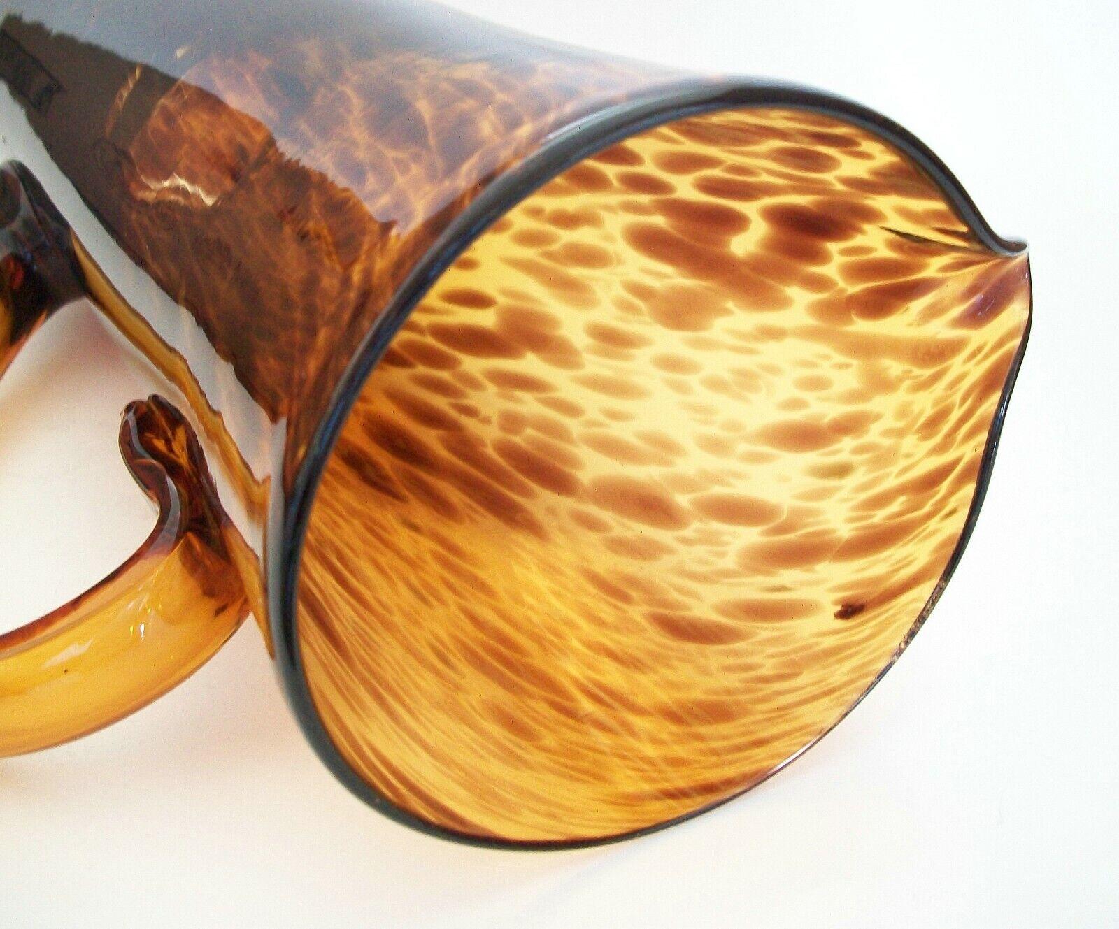 Christian Dior - Empoli - Tortoiseshell Glass Pitcher, Signed, France, C.1970 For Sale 4