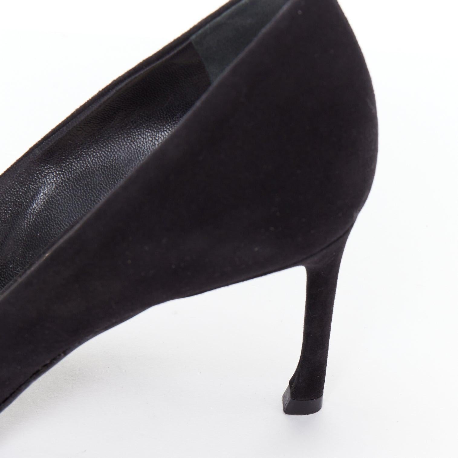 CHRISTIAN DIOR Essence  70 black suede leather curved heel pumps EU36 For Sale 3
