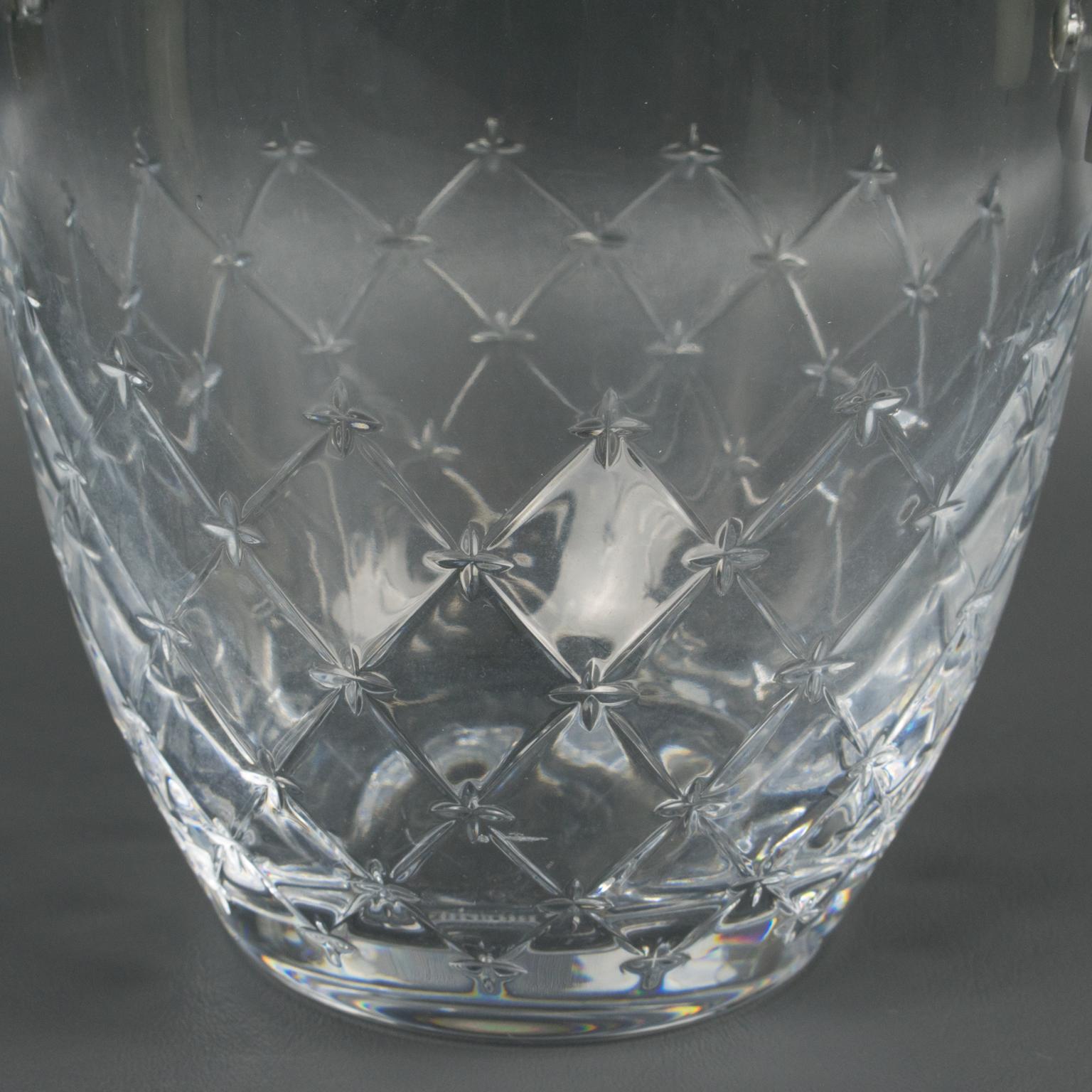 Metal Christian Dior Etched Crystal and Stainless Steel Ice Bucket Cooler