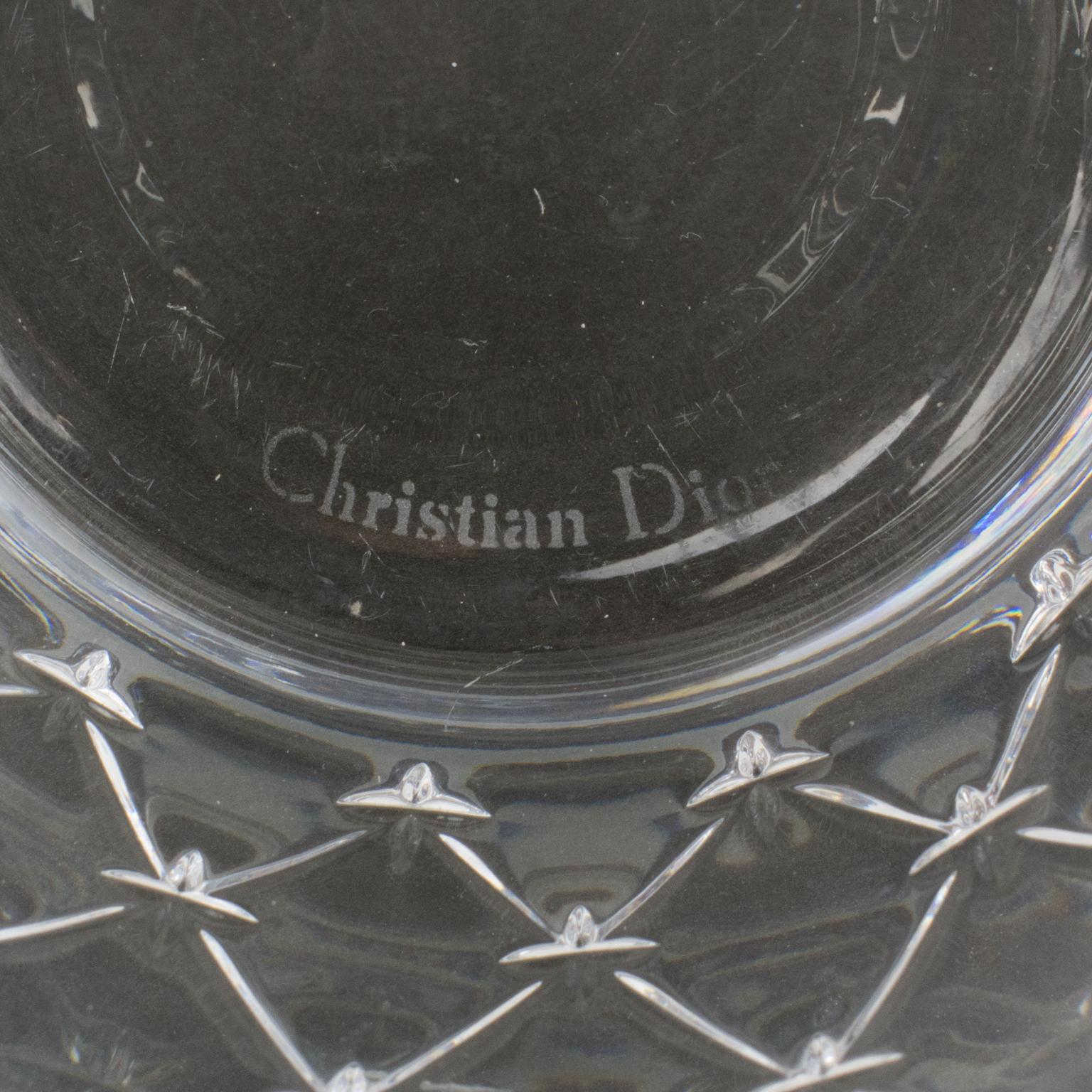 Christian Dior Etched Crystal and Stainless Steel Ice Bucket Cooler 1