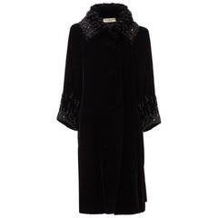 Christian Dior, Evening coat in black silk velvet, circa 1956