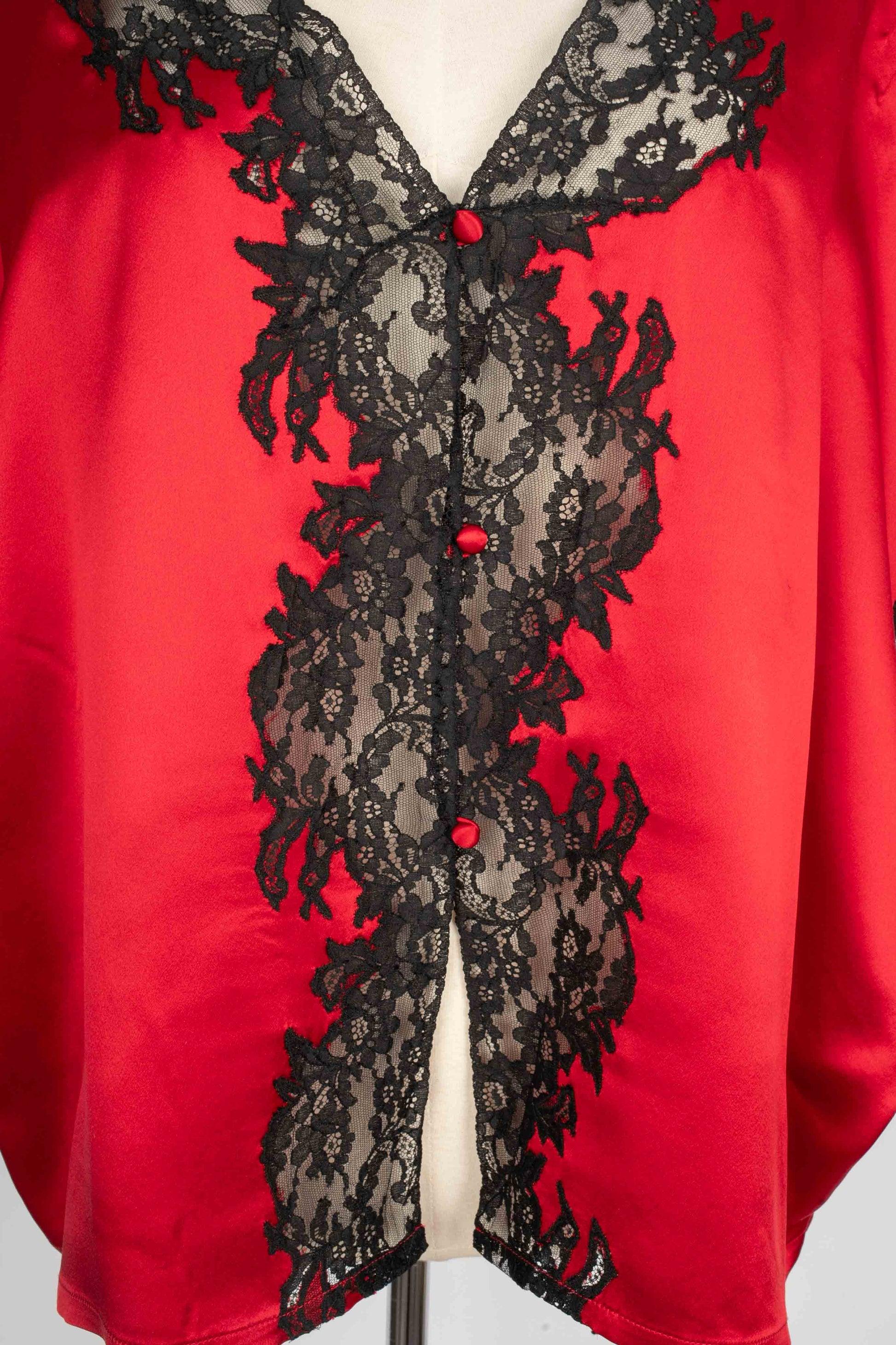 Christian Dior Evening Red Blended Silk Top For Sale 1