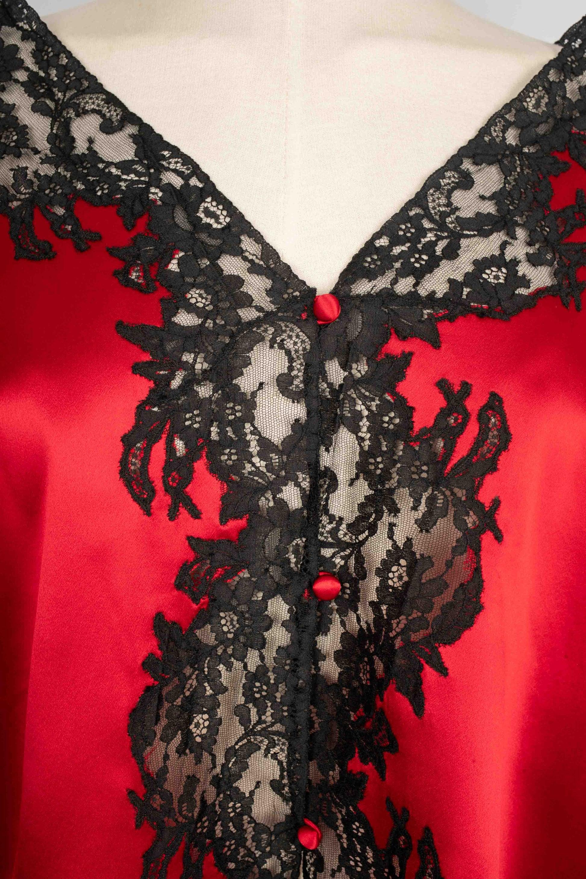 Christian Dior Evening Red Blended Silk Top For Sale 3