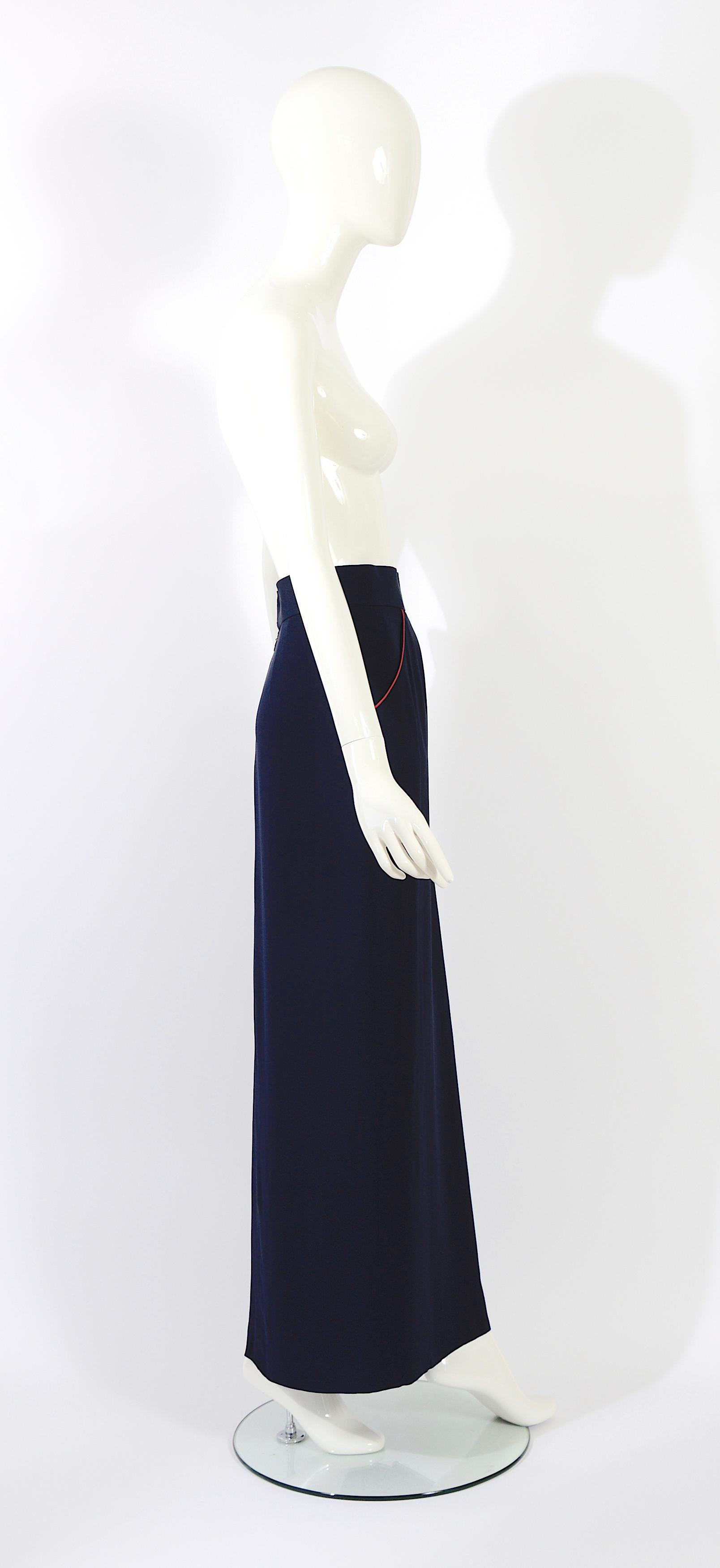 Christian Dior F/W 1993 by Gianfranco Ferre rare embellished bleu silk skirt   For Sale 5