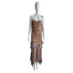 Robe en soie à motifs floraux Christian Dior, automne-hiver 2001
