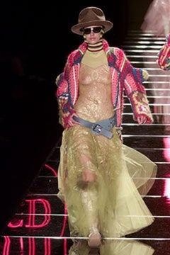 Christian Dior F/W 2002 tan suede "Admit it" corset wide belt