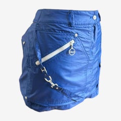 Christian Dior F/W 2004 Blue Nylon Technical Mini Skirt