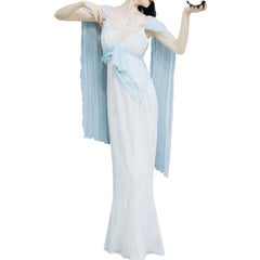 CHRISTIAN DIOR F/w 2005 Baby Blue Ribbon Floral Maxi Dress John Galliano Era