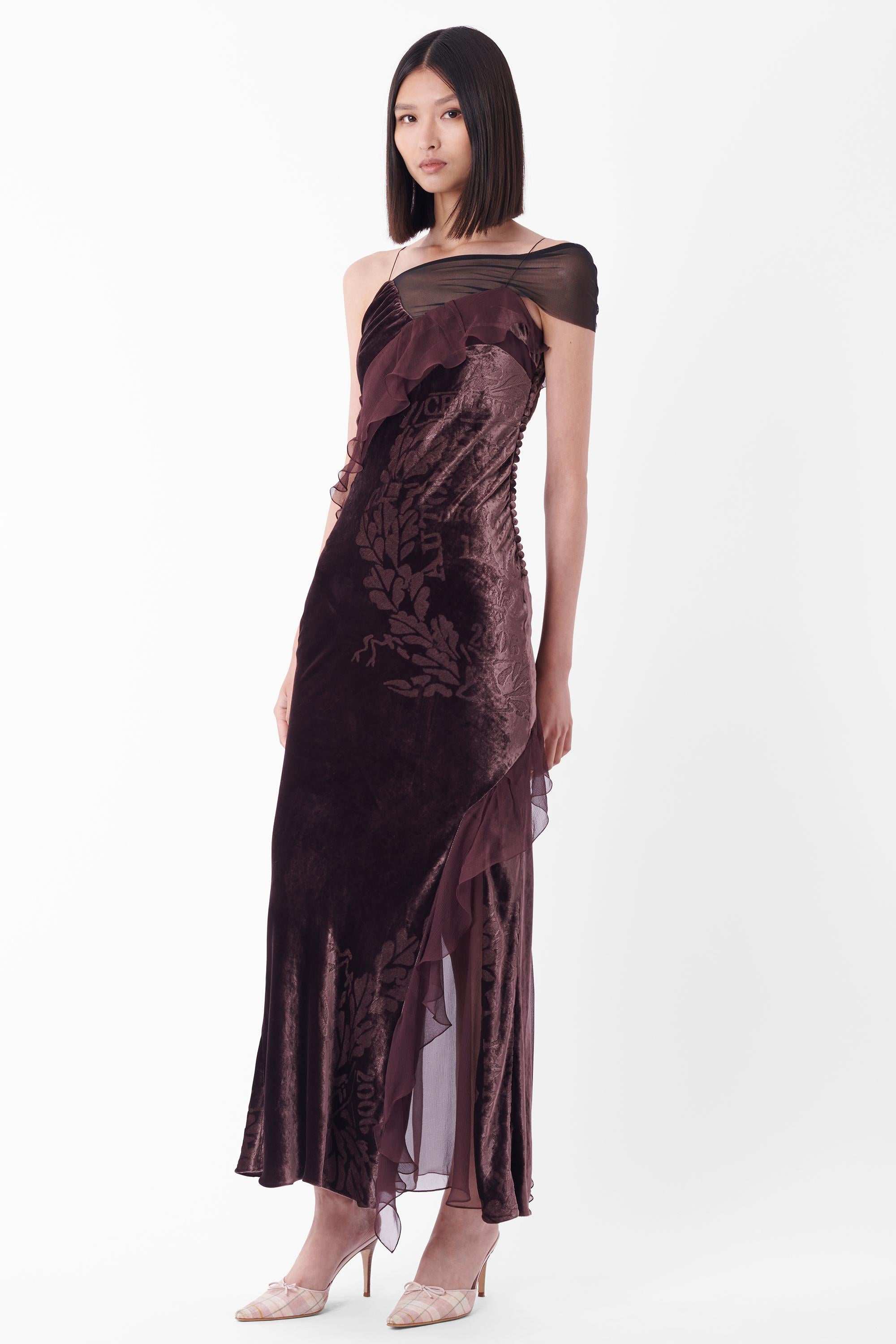 Christian Dior F/W 2006 Runway Velvet Print Gown In Excellent Condition In London, GB