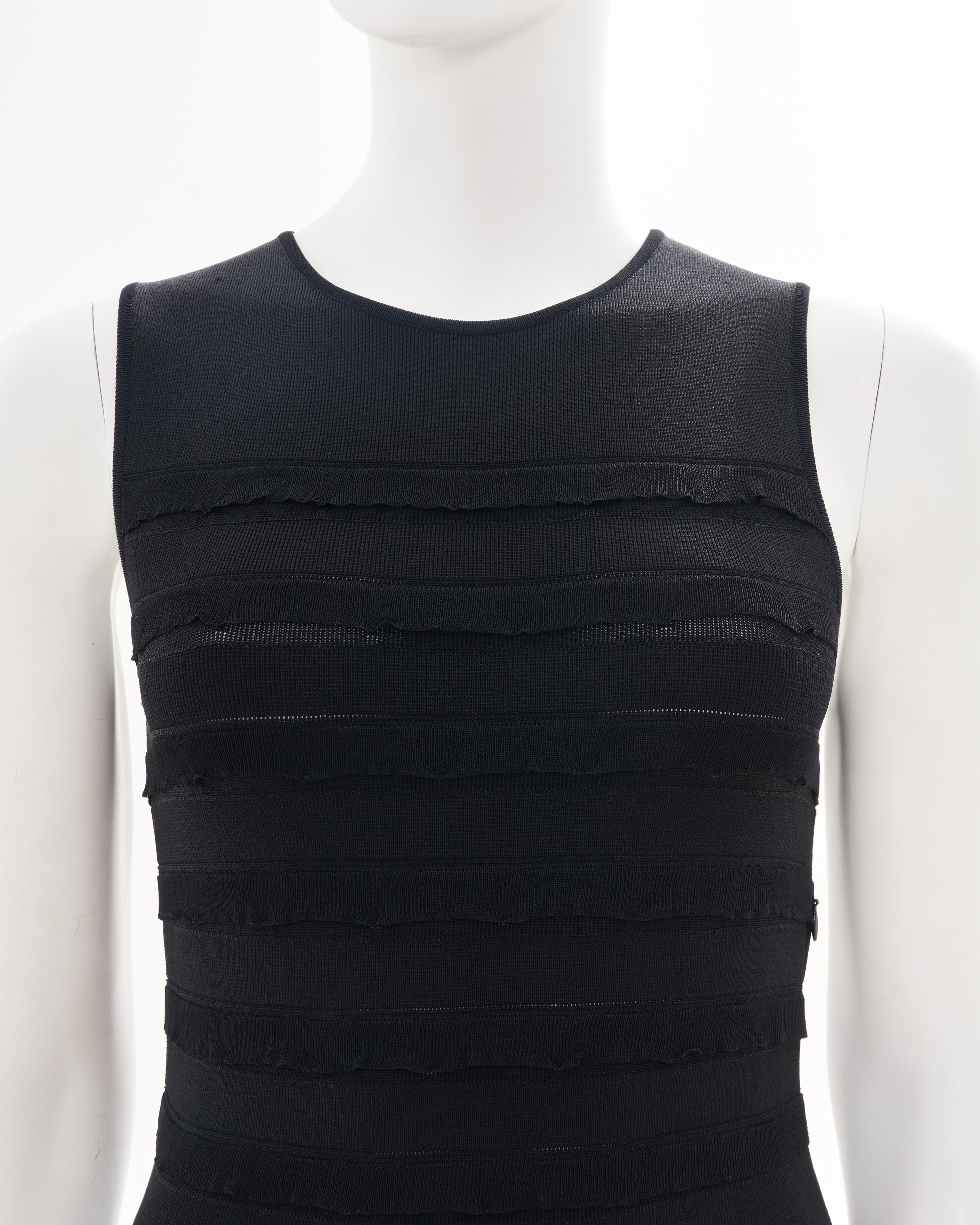 Christian Dior F/W 2012  Black Viscose Midi Dress with Layered Detailing For Sale 1