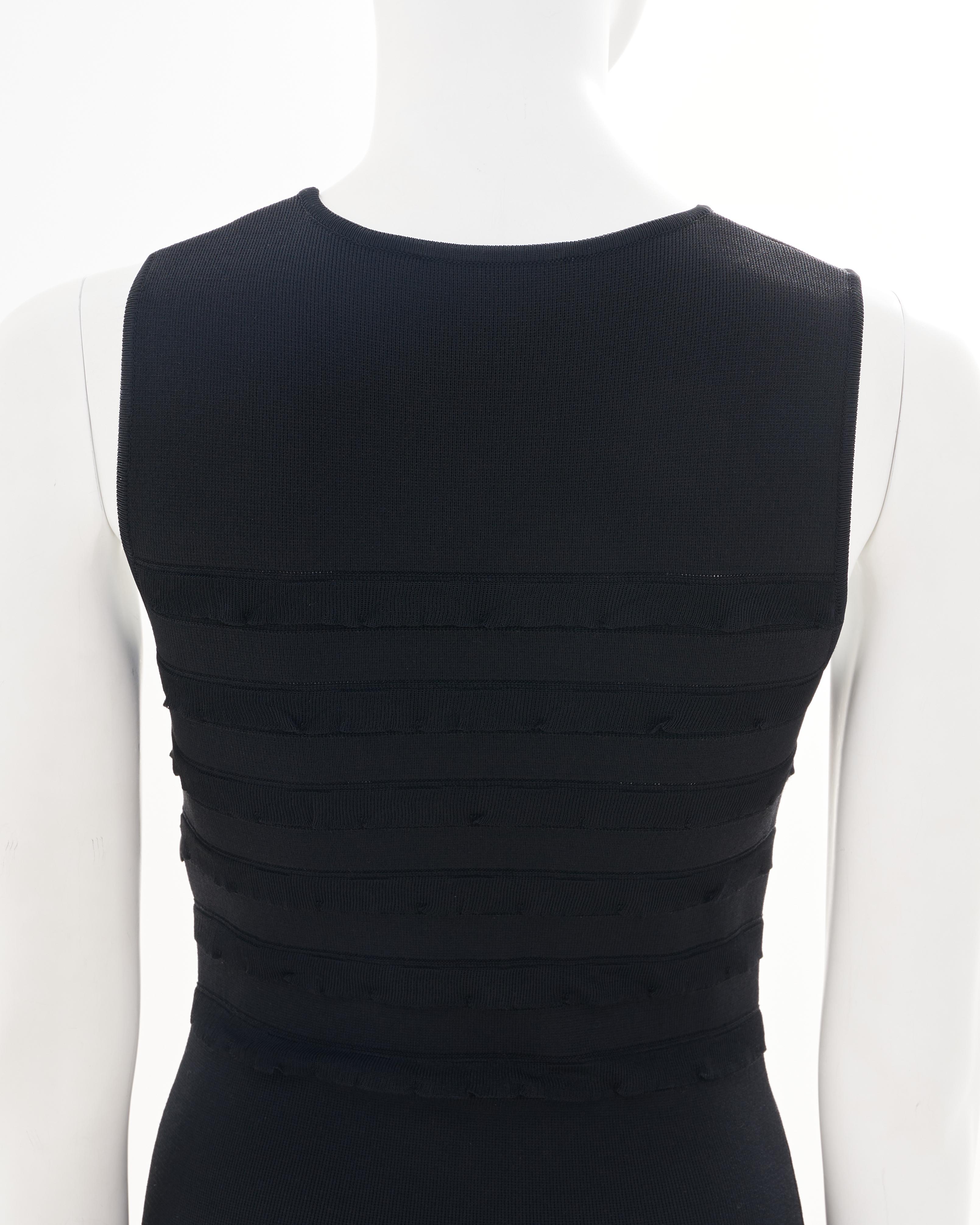Christian Dior F/W 2012  Black Viscose Midi Dress with Layered Detailing For Sale 3