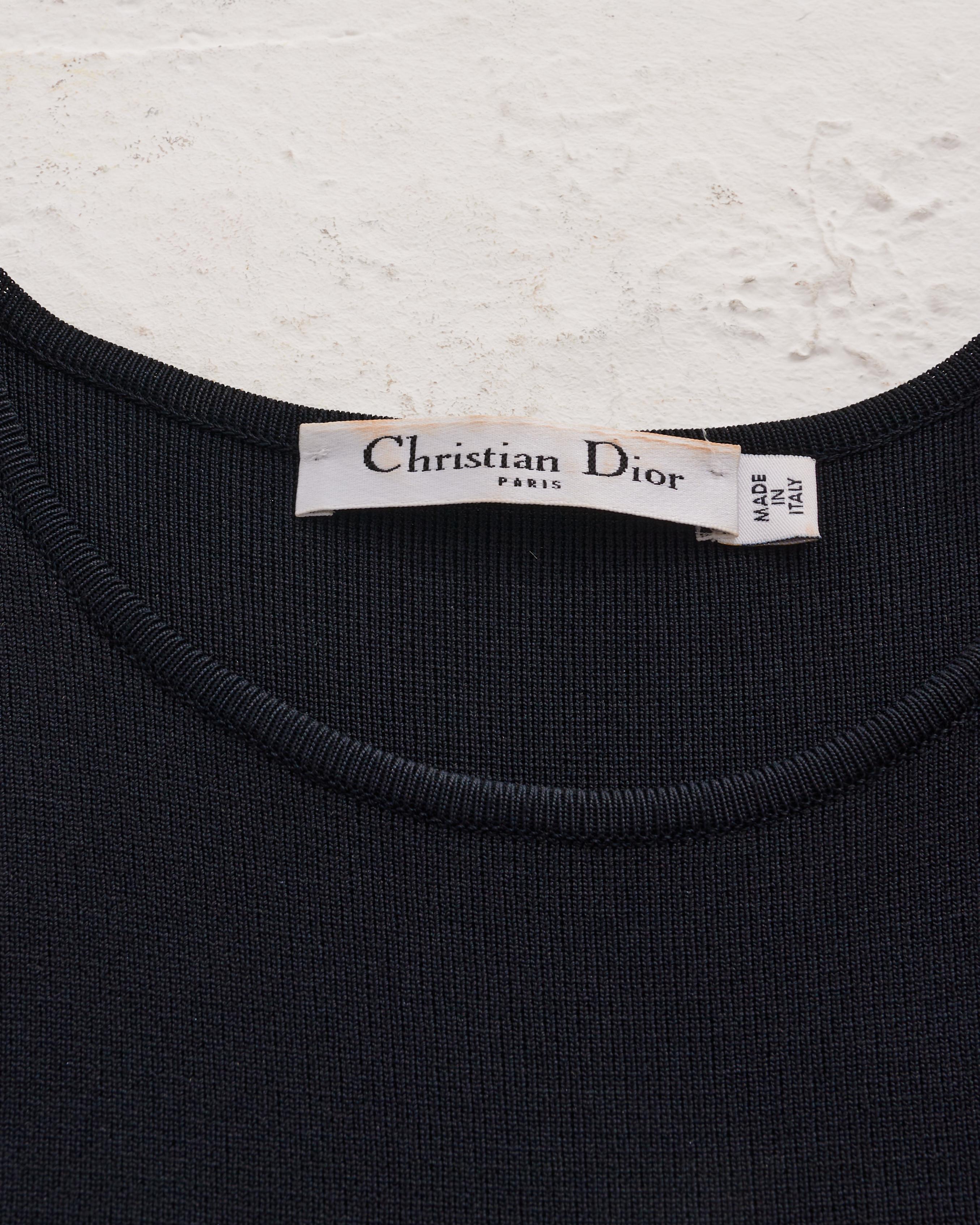 Christian Dior F/W 2012  Black Viscose Midi Dress with Layered Detailing For Sale 4