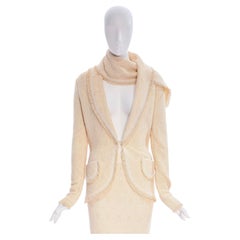 Christian Dior by John Galliano Cream Textured Jacket & Skirt Set — Fall 1998