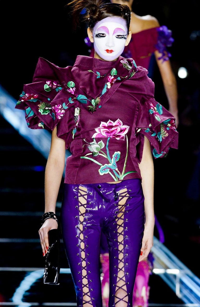 Christian Dior Fall 2003 Runway Leather Lace-Up Pants For Sale at 1stDibs