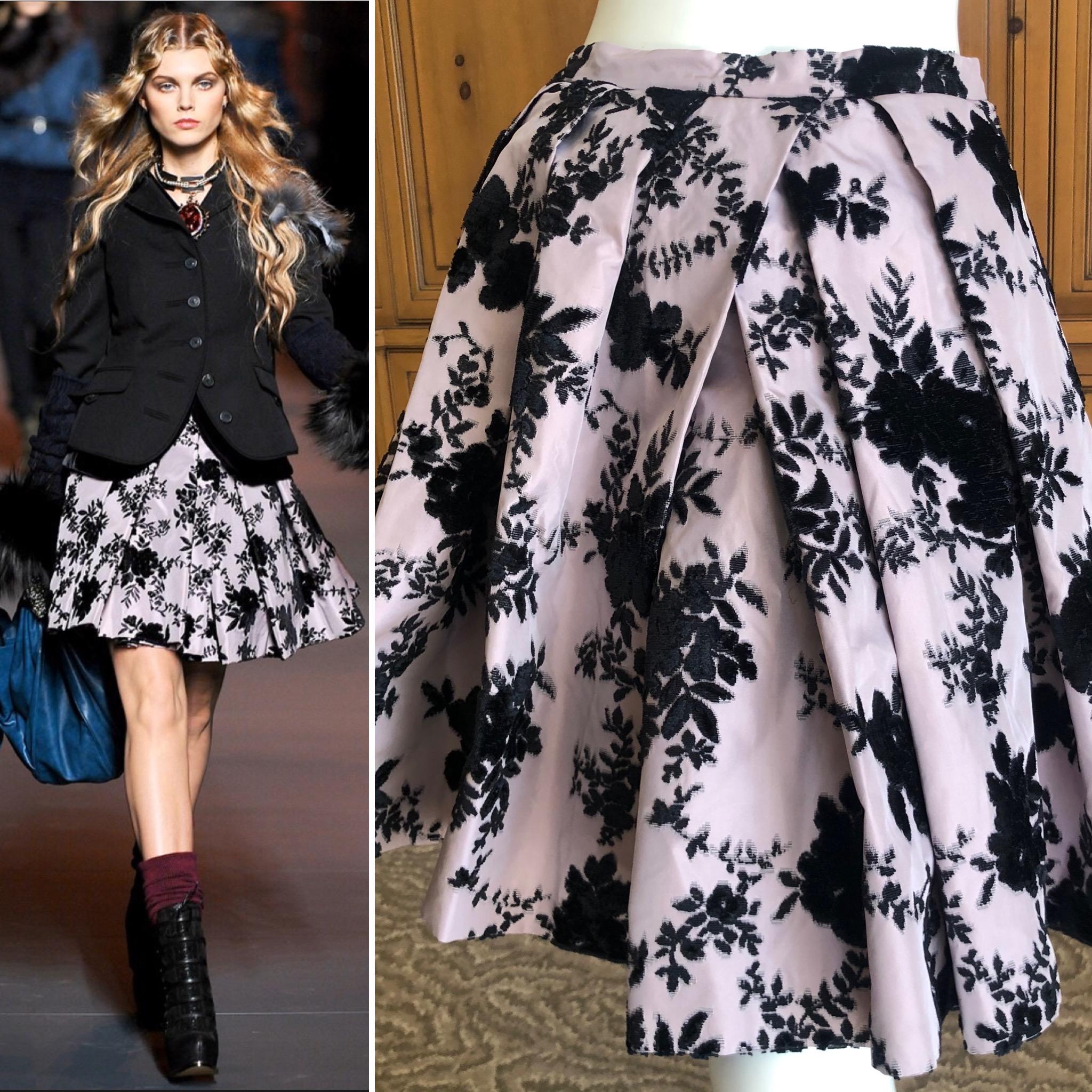 Gray Christian Dior Fall 2010  Galliano's Final Collection Devore Velvet Ball Skirt