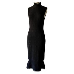Christian Dior Fall Winter 1999 knit turtleneck bodycon dress