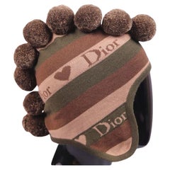 CHRISTIAN DIOR Fall Winter 2002 Knit Pom Pom Mohawk Hat