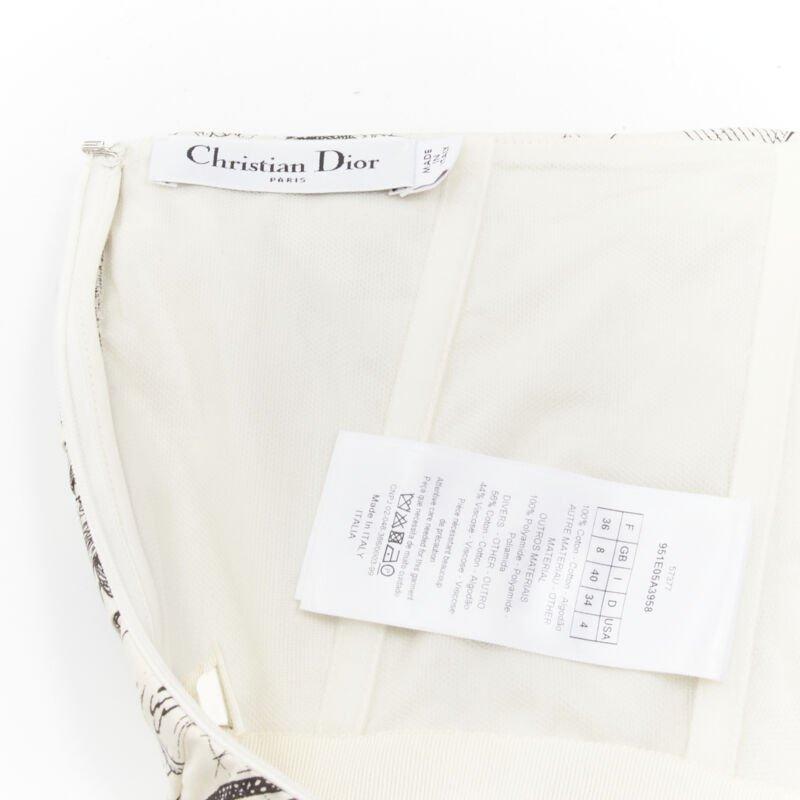 CHRISTIAN DIOR Fantaisie Dioriveria beige black print wrap corset romper FR36 XS For Sale 4