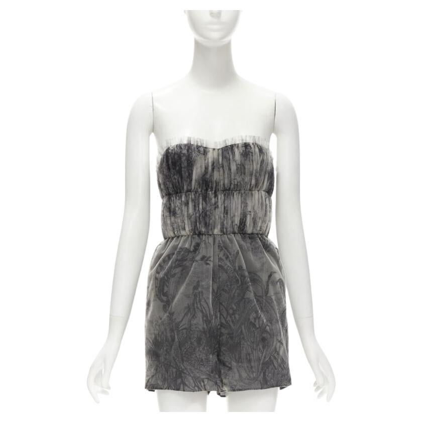 Christian Dior Fantaisie Dioriviera pagliaccetto in tulle plissettato FR34 XS in vendita