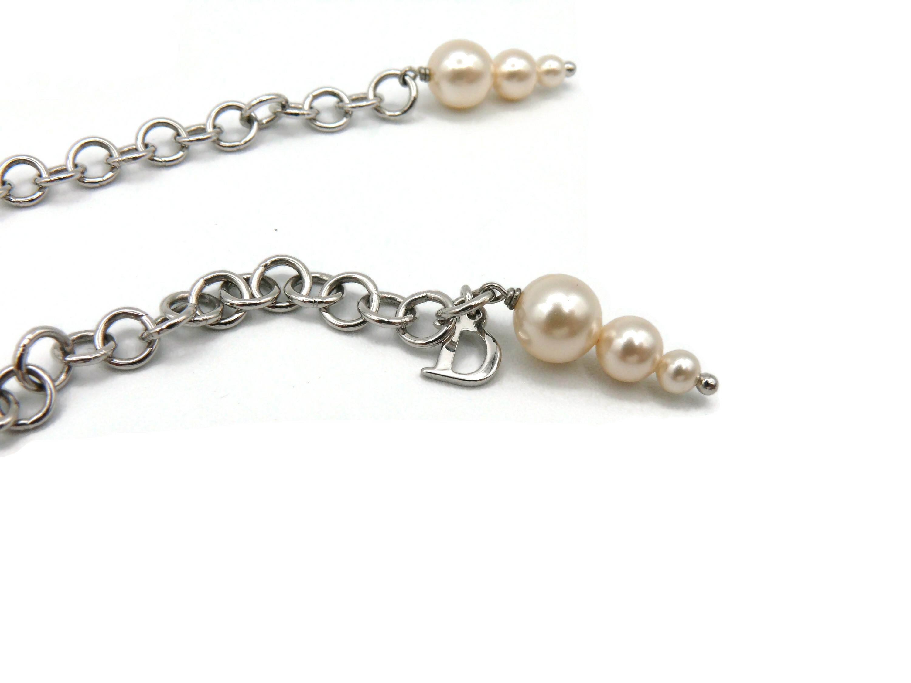 CHRISTIAN DIOR Faux Pearl Choker Necklace 6