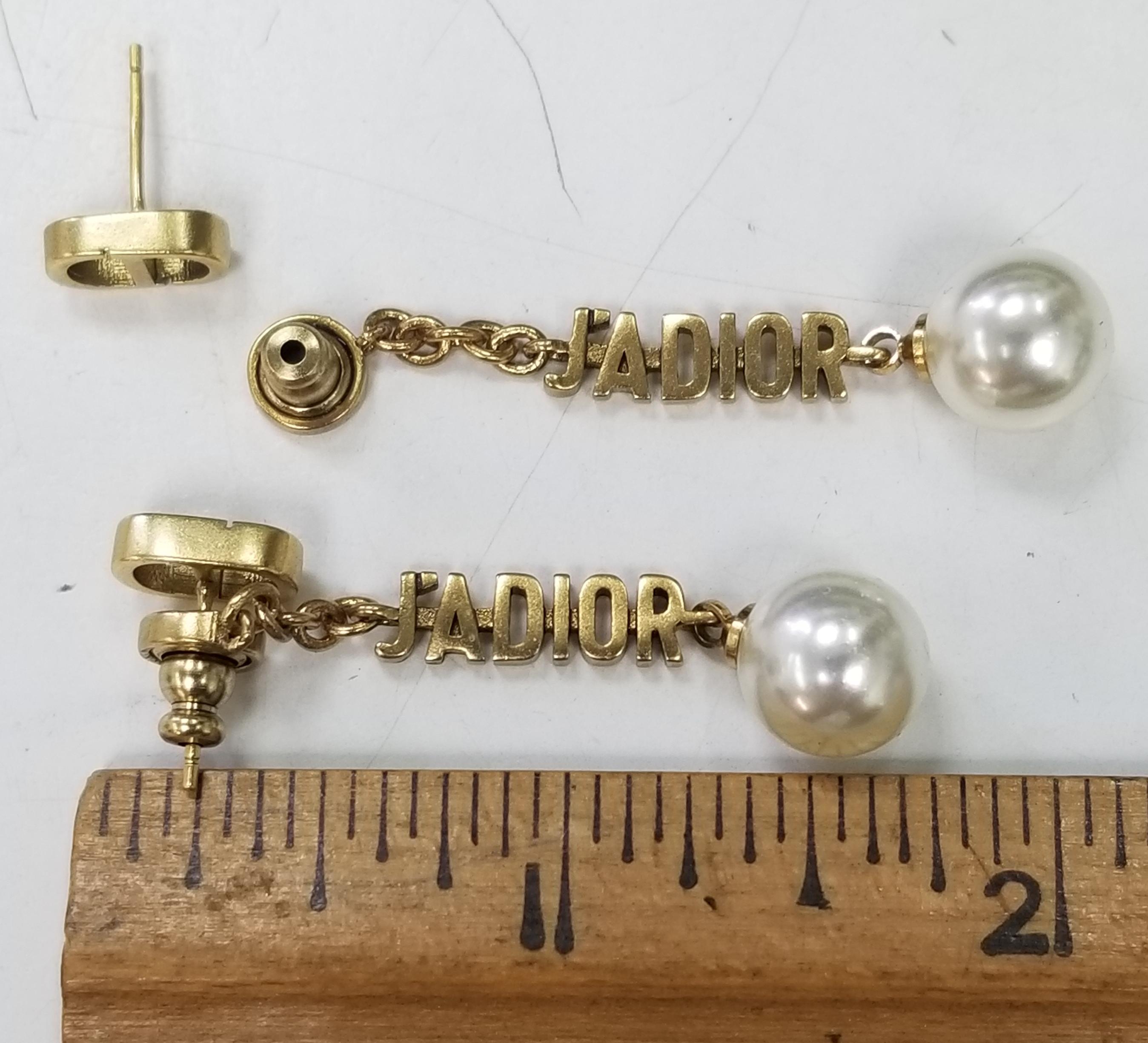 Modern Christian Dior Faux Pearl Earrings with 
