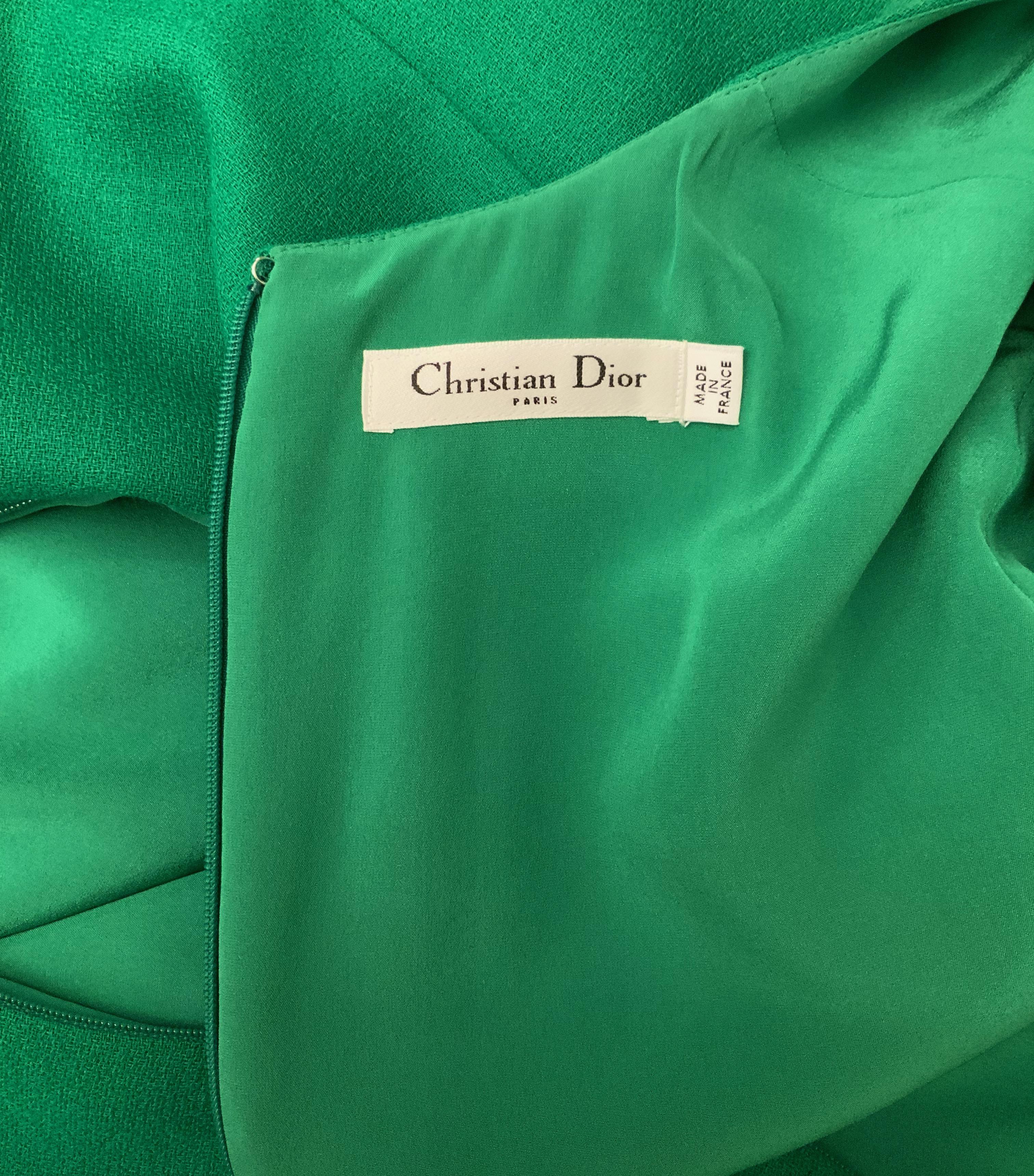 Women's Christian Dior Fitted and Flared Green Dress   For Sale