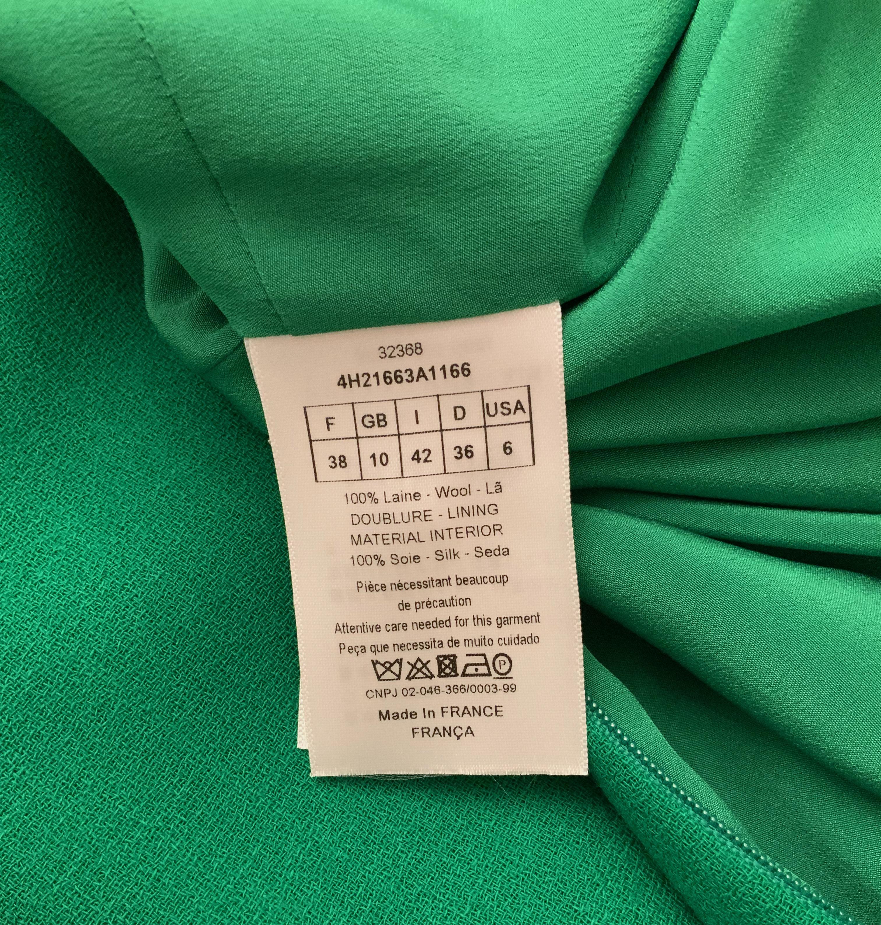 Christian Dior Fitted and Flared Green Dress   For Sale 1