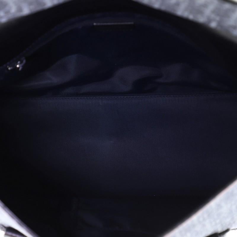Black Christian Dior Flight Travel Bag Diorissimo Denim Large