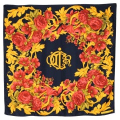 Christian Dior Floral Baroque Silk Scarf