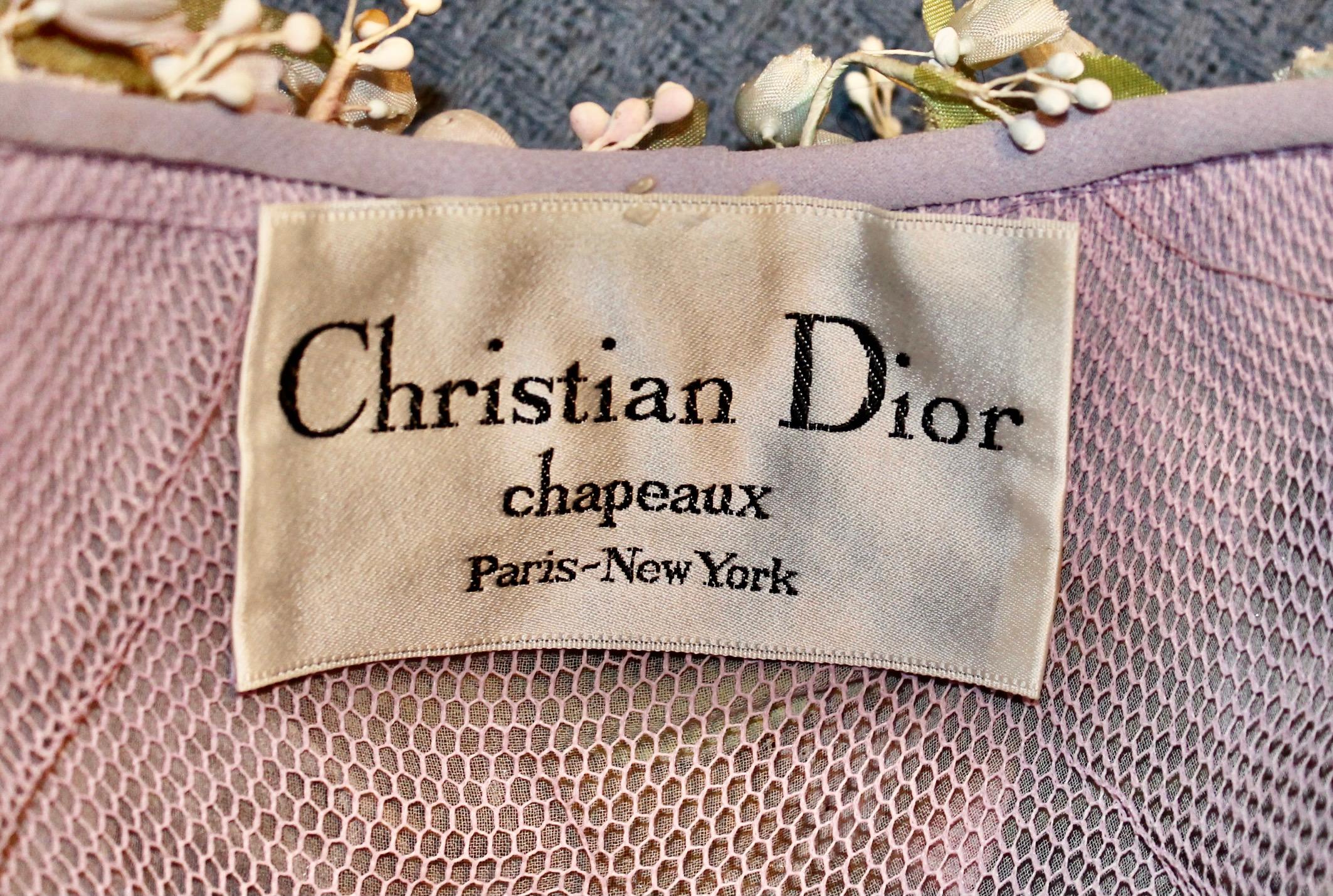 Brown Christian Dior Floral Chapeaux