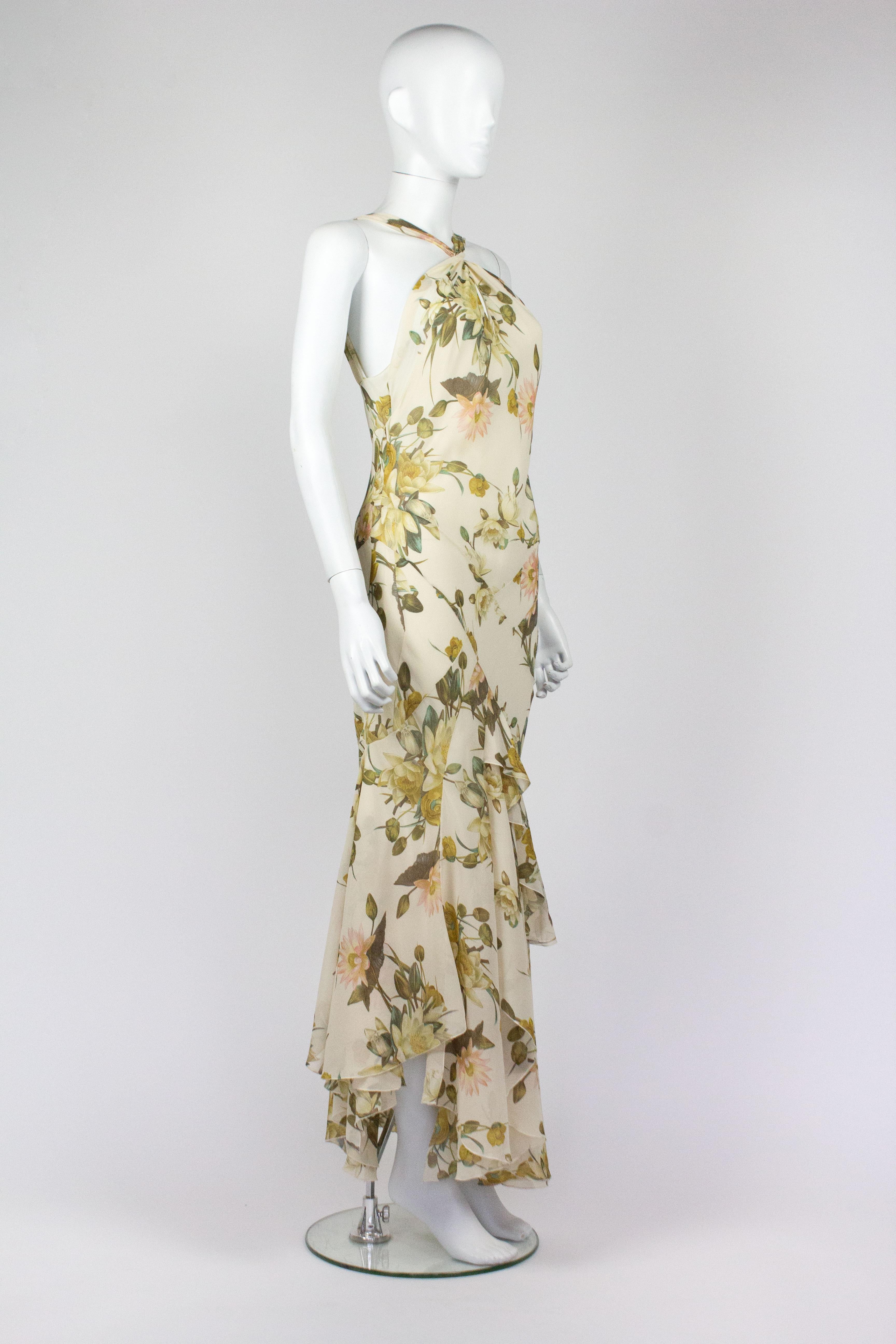Christian Dior Floral Dress & Shawl In Excellent Condition In Norwich, GB