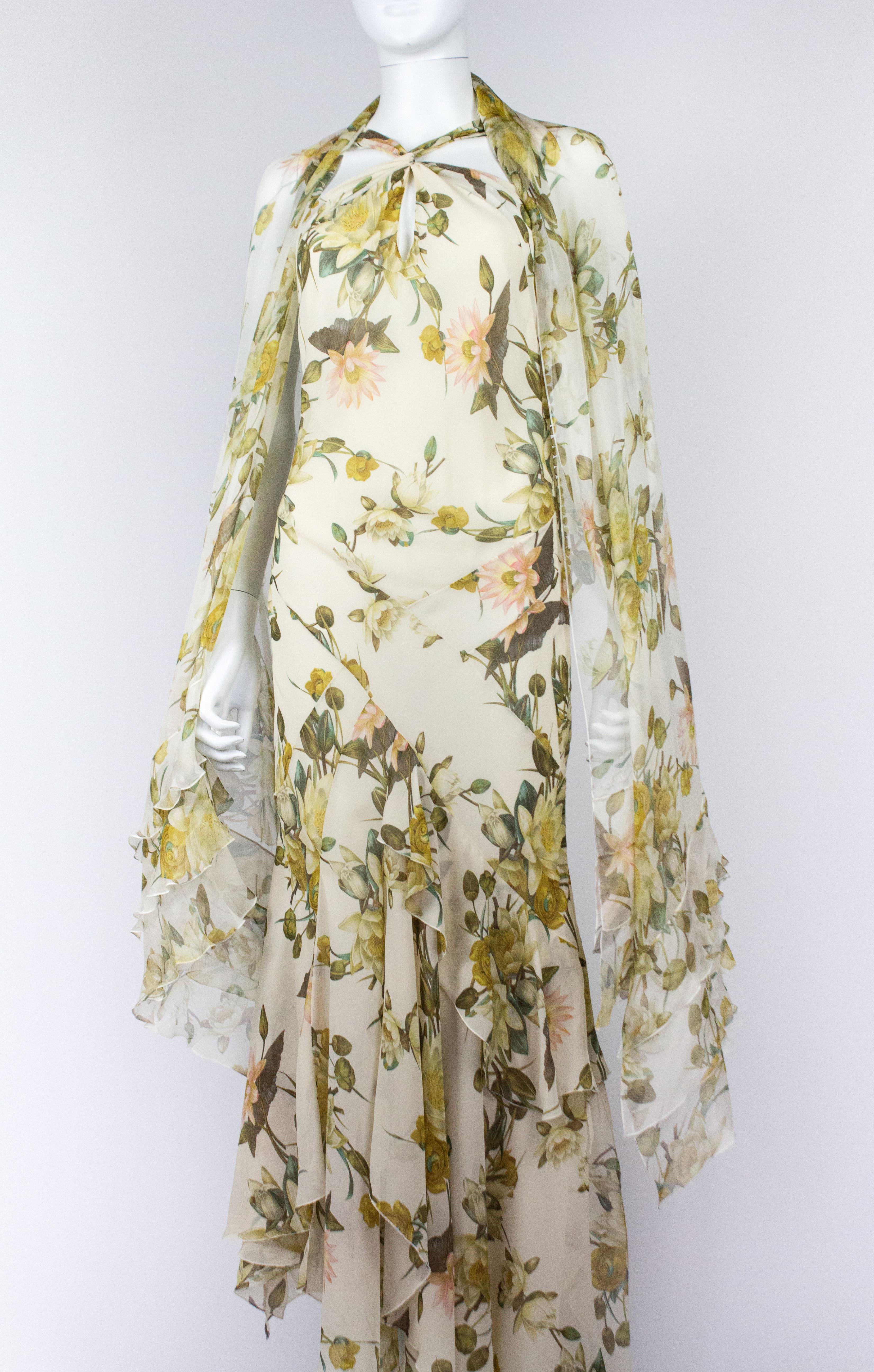 Christian Dior Floral Dress & Shawl 3