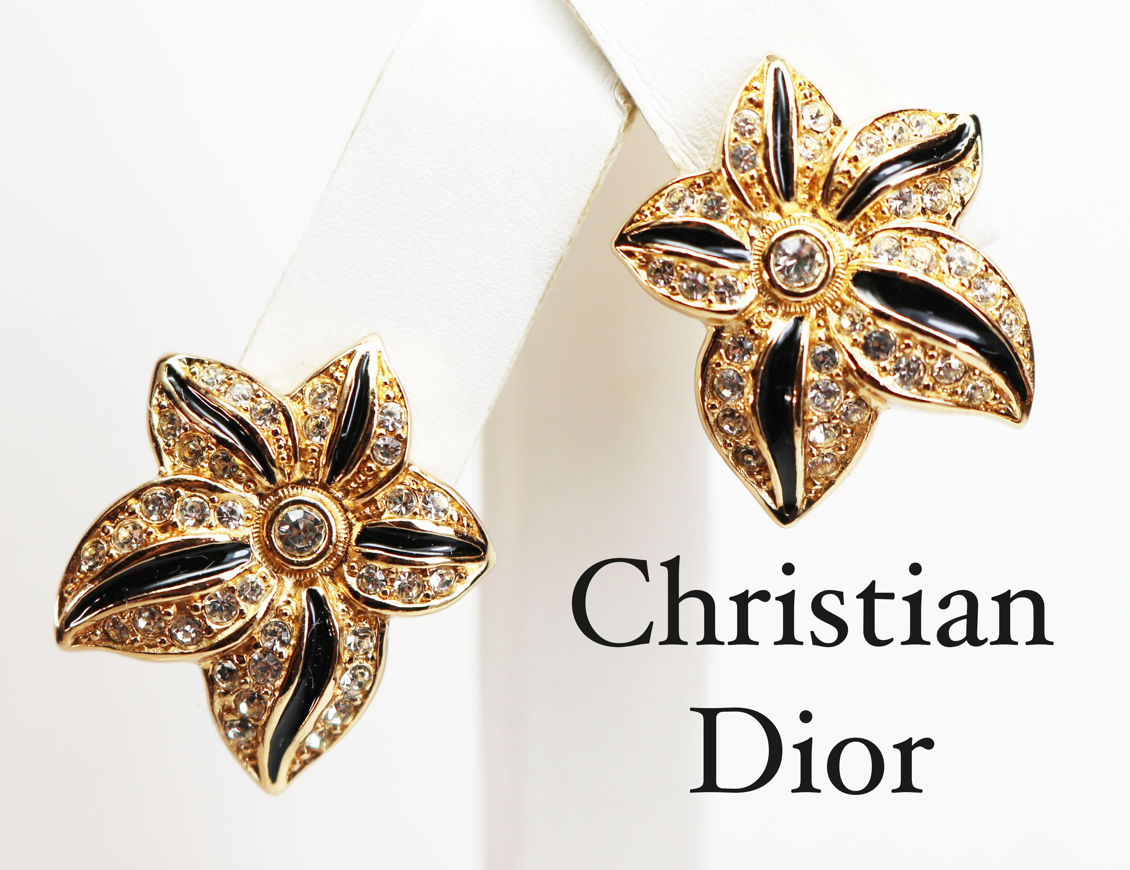 Christian Dior Floral Earrings For Sale 7