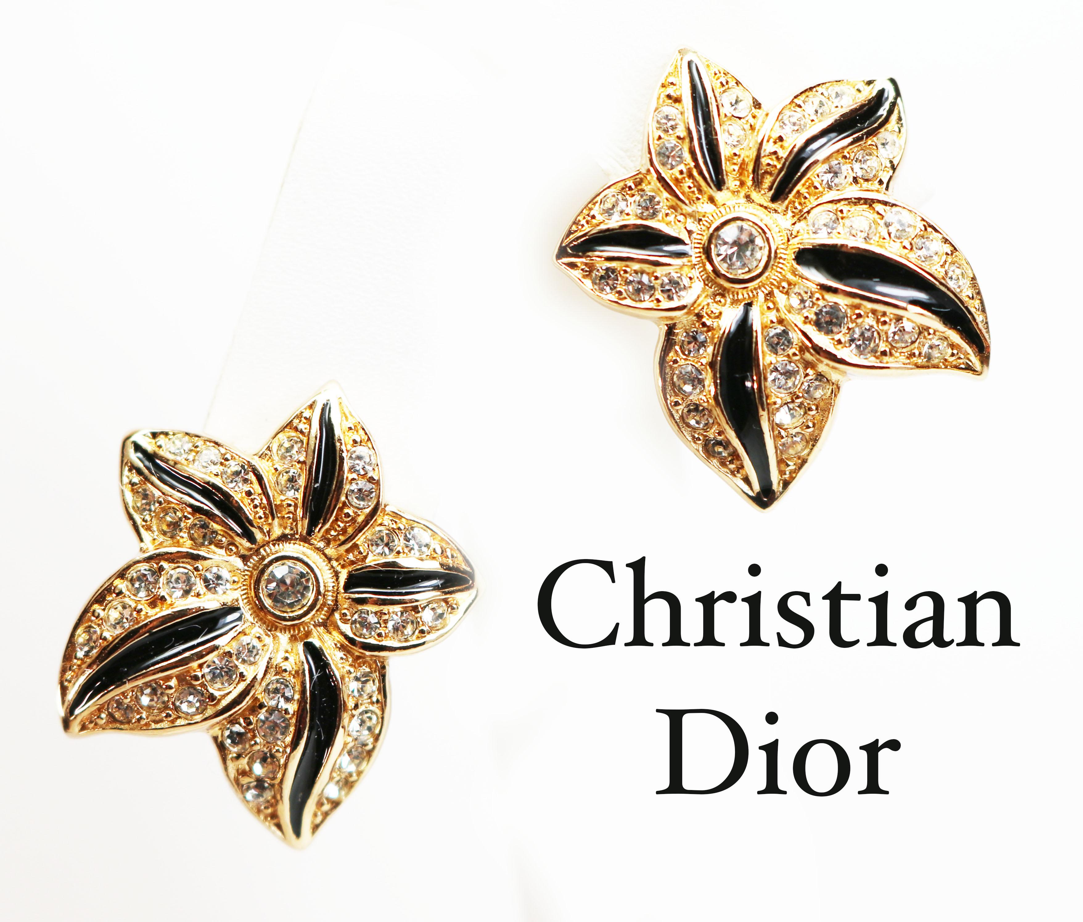 Christian Dior Floral Earrings For Sale 1