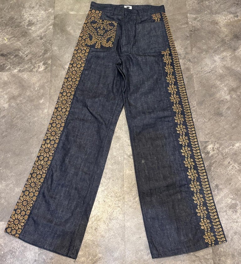Christian Dior Floral Embroidered Jeans at 1stDibs