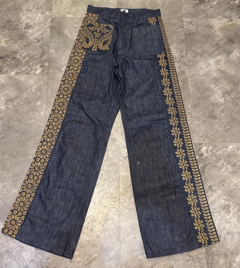 Christian Dior Floral Embroidered Jeans at 1stDibs