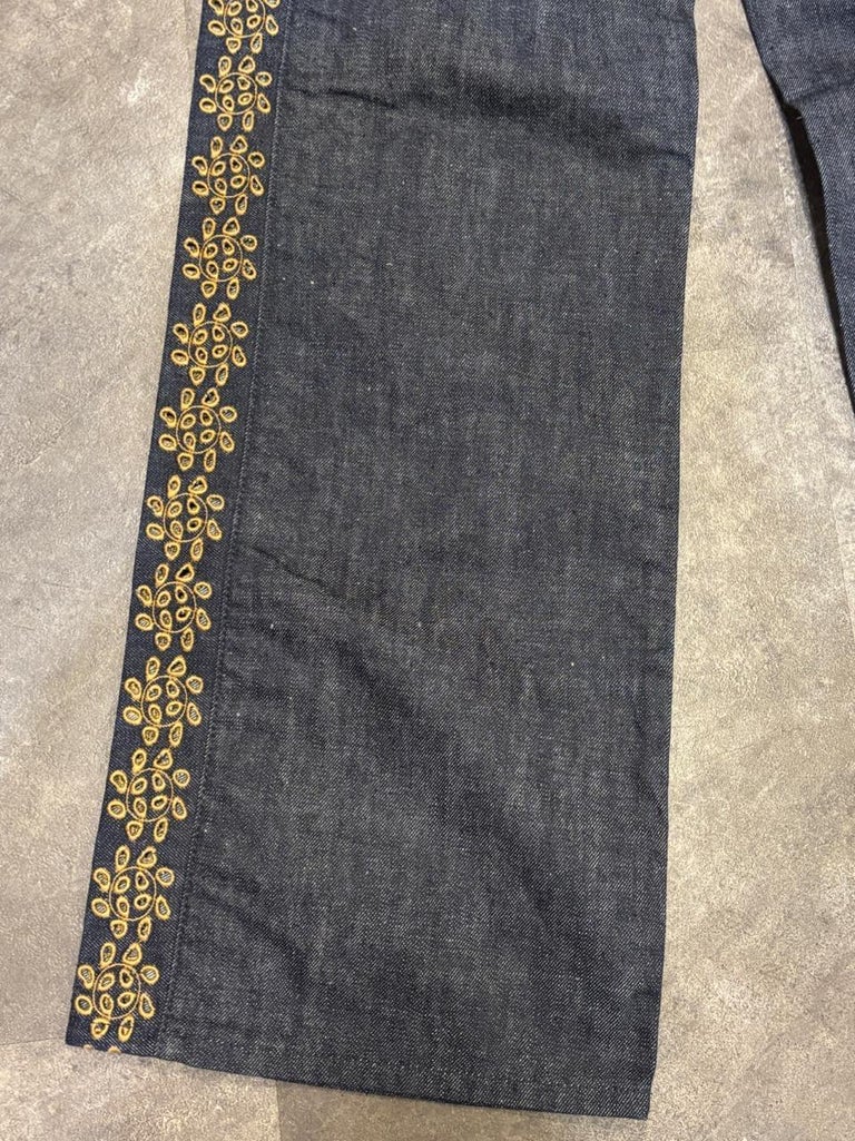 Christian Dior Floral Embroidered Jeans at 1stDibs