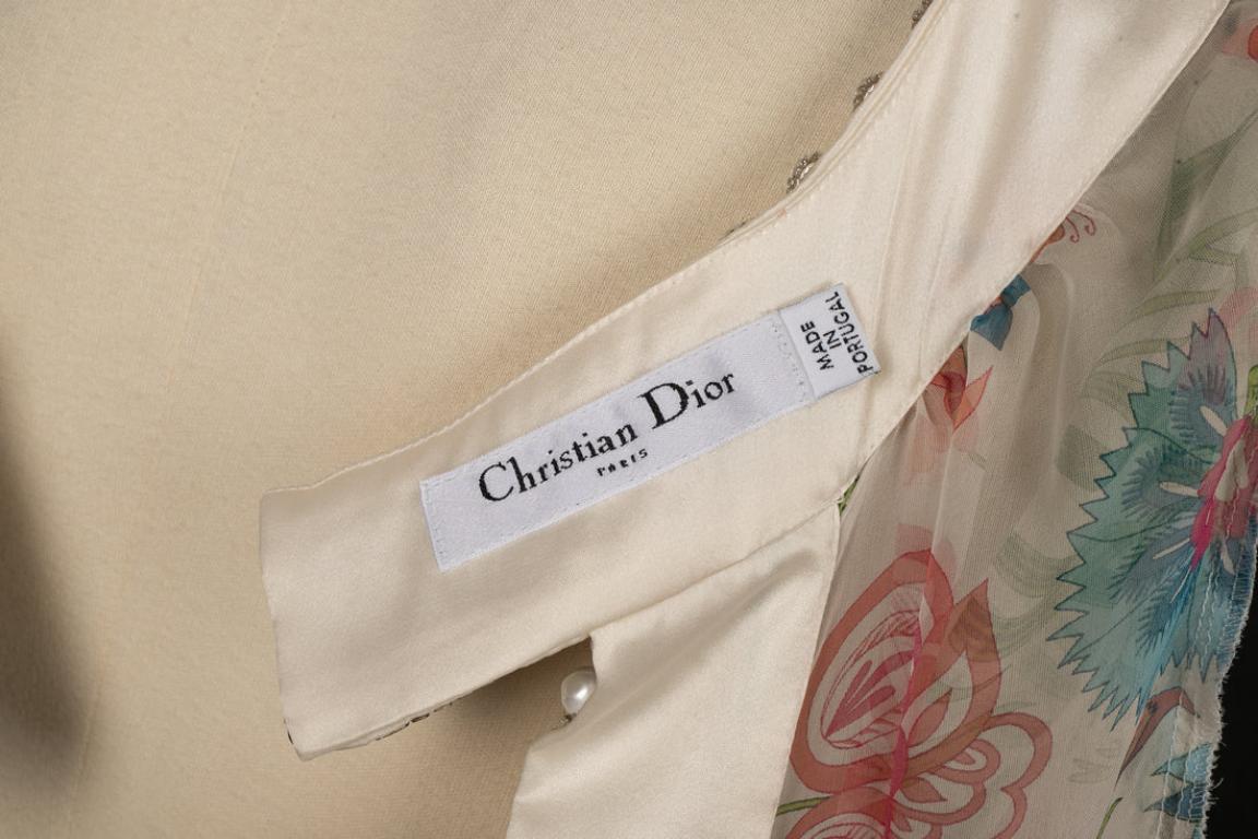 Christian Dior Seidenoberteil mit Blumenmuster und Seide, 2008 im Angebot 5