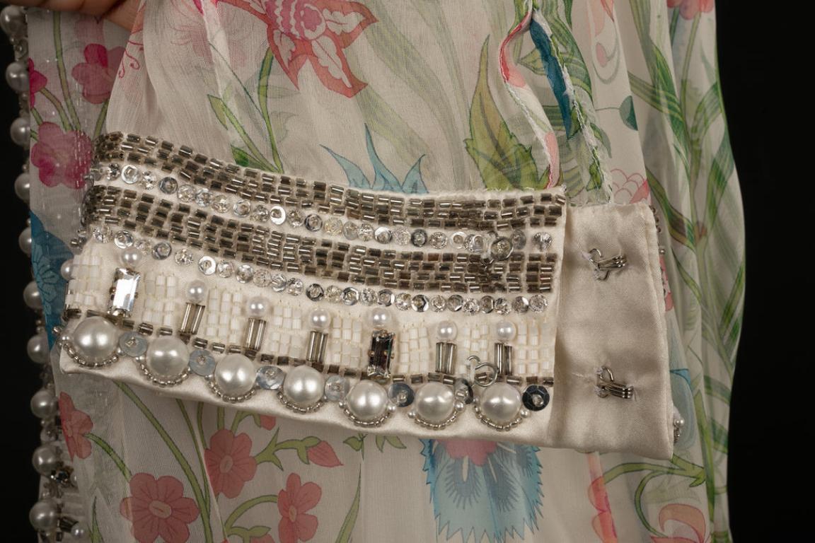 Christian Dior Seidenoberteil mit Blumenmuster und Seide, 2008 im Angebot 3