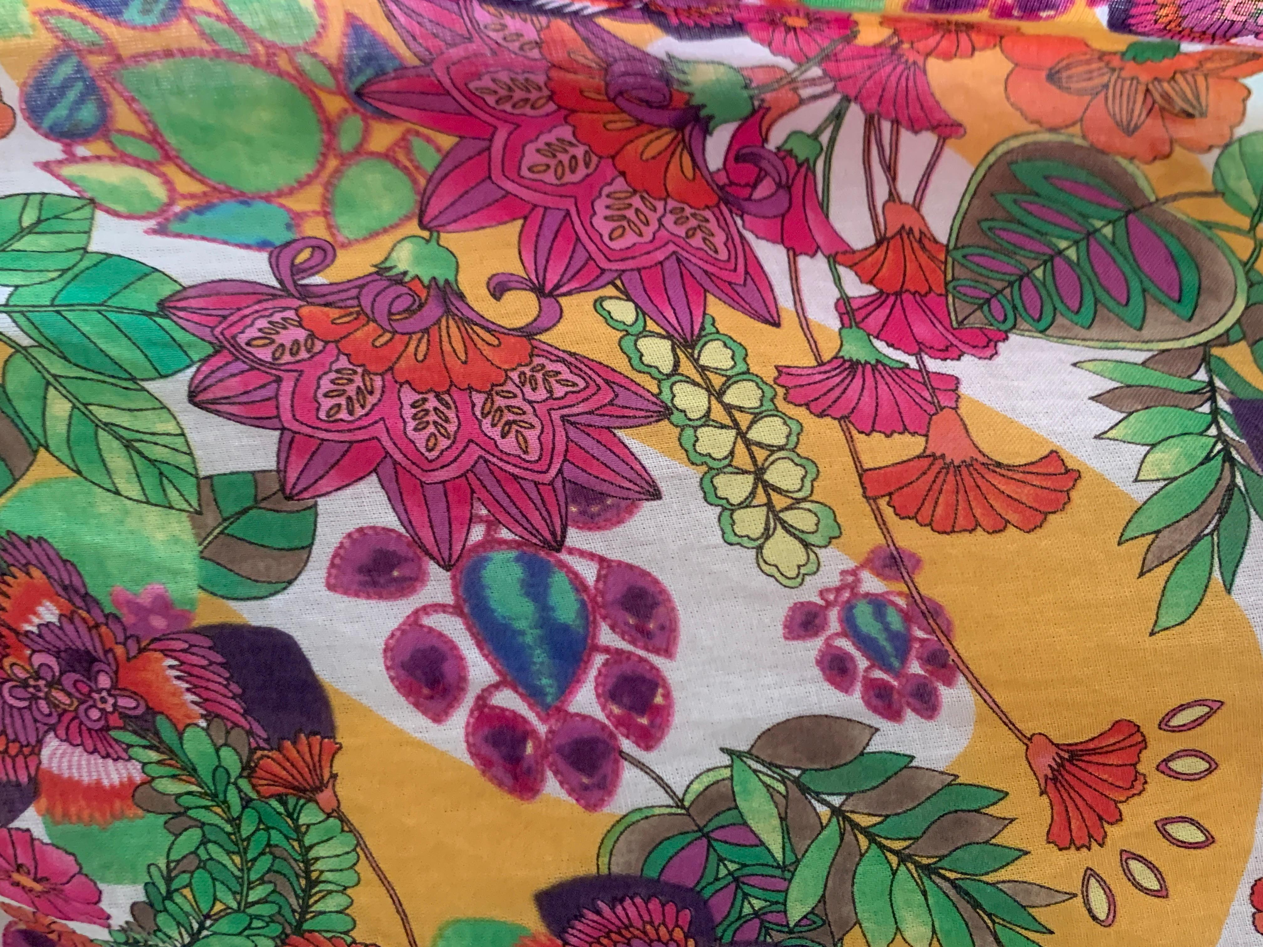 Christian Dior Floral Print Convertible Skirt or Tunic Swim Coverup  In Good Condition In San Francisco, CA