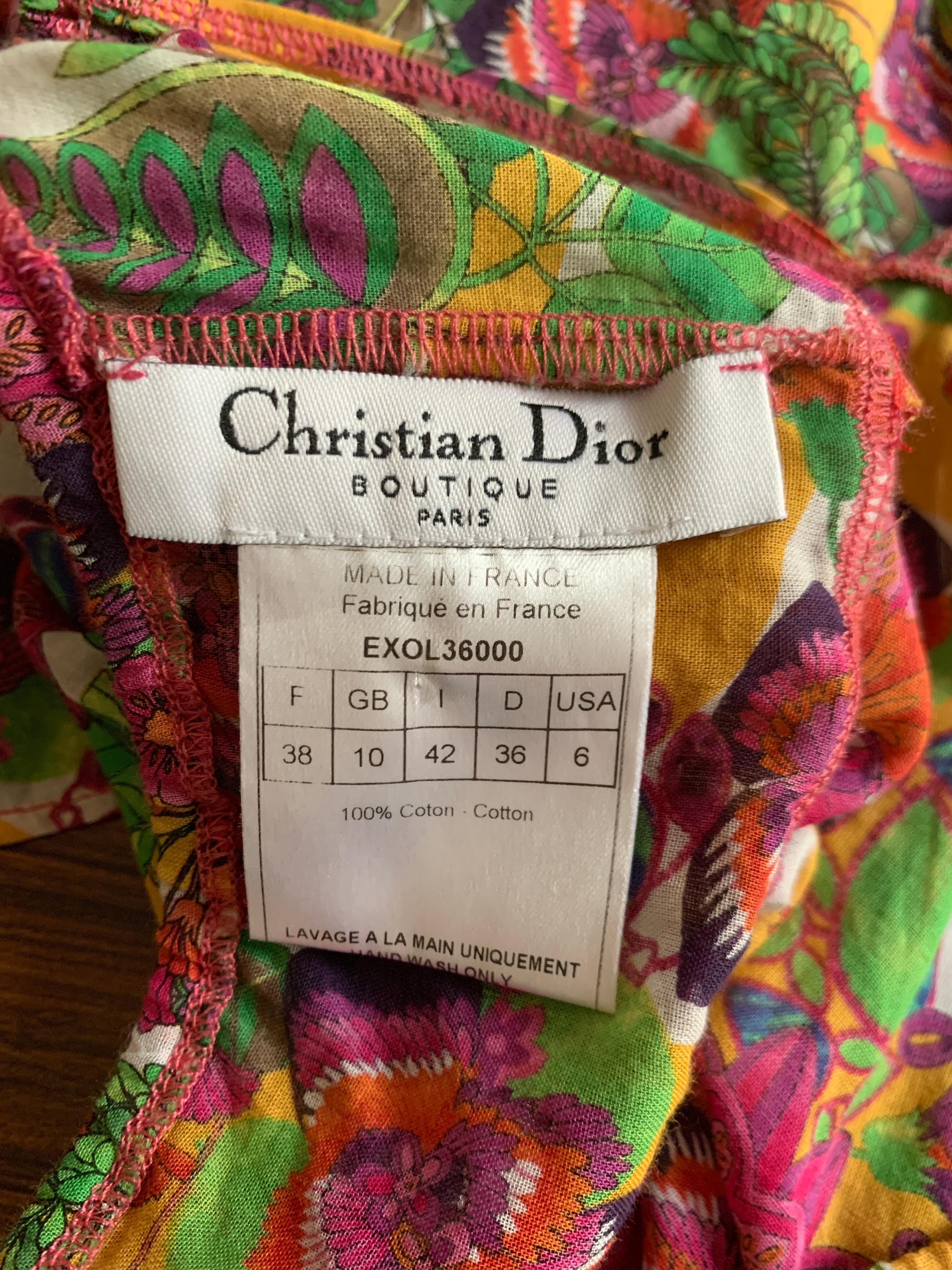 Christian Dior Floral Print Convertible Skirt or Tunic Swim Coverup  1
