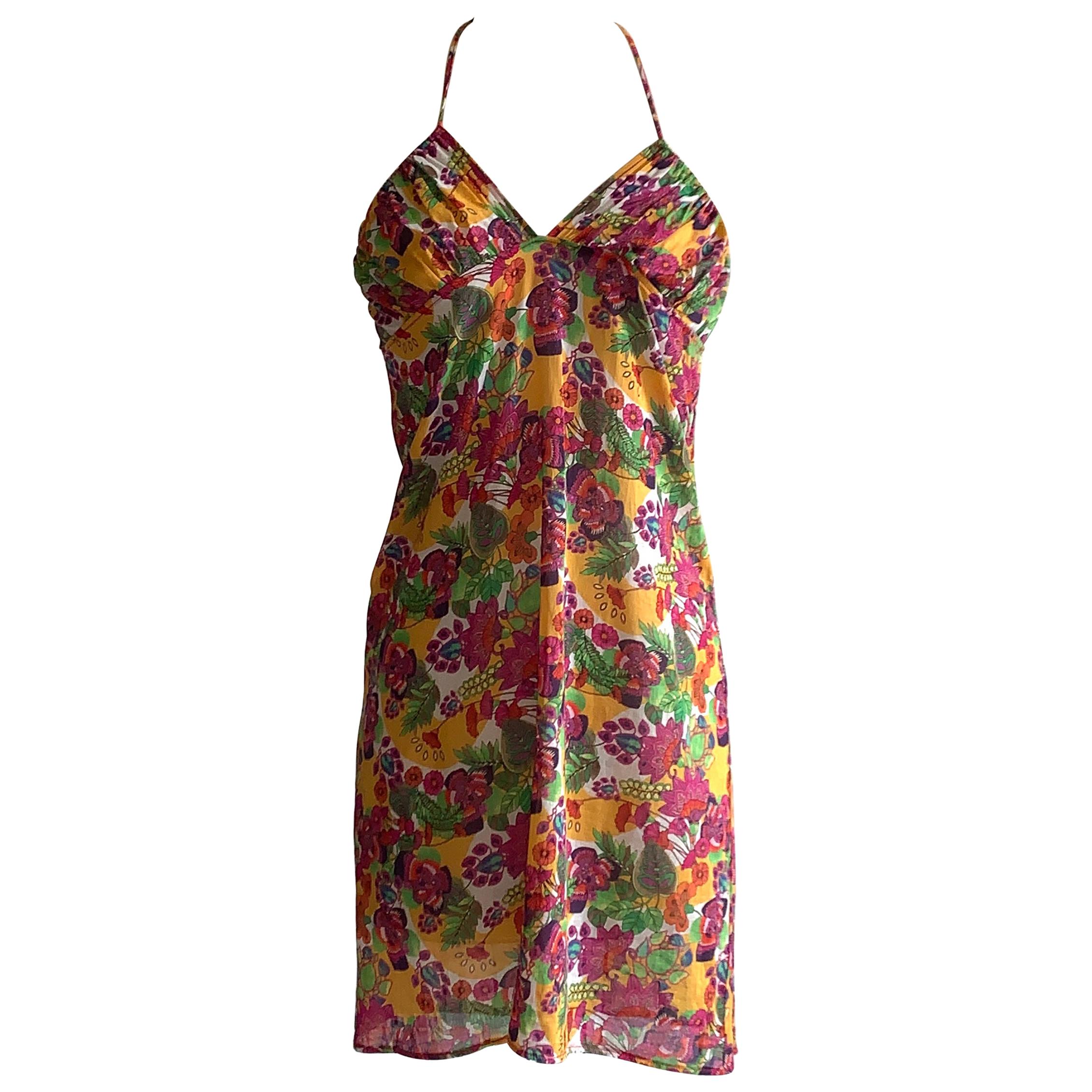 Christian Dior Floral Print Convertible Skirt or Tunic Swim Coverup 