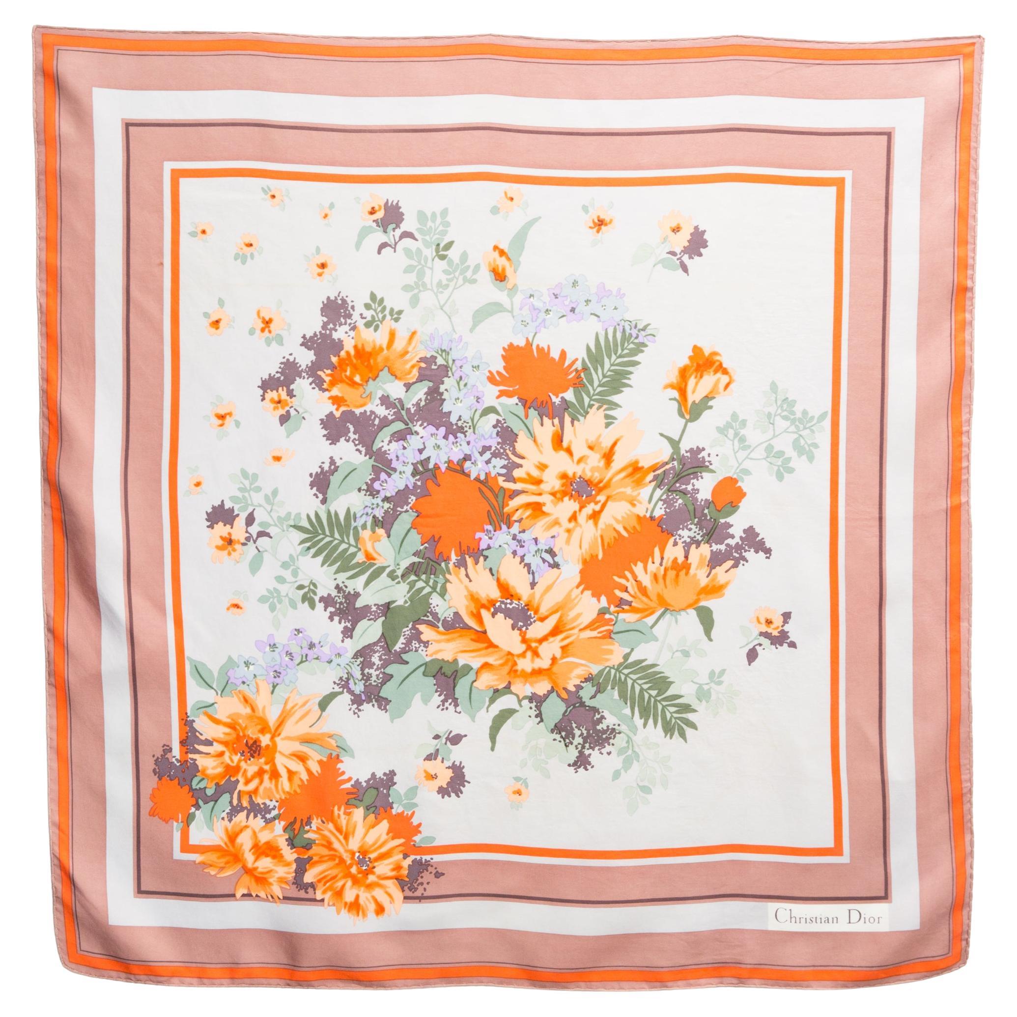 Pañuelo de seda floral Christian Dior en venta