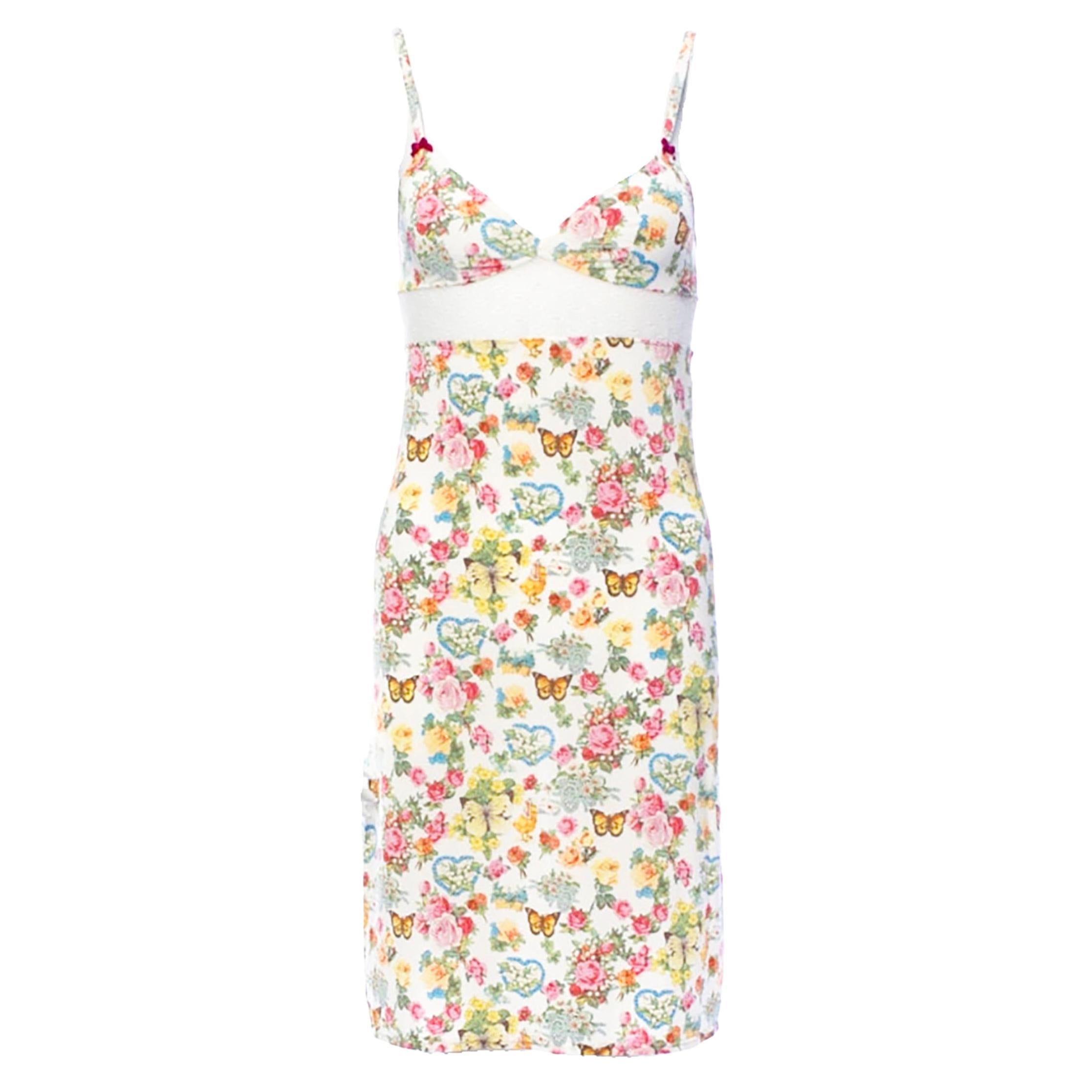Christian Dior Floral Slip Dress with Lace Insert