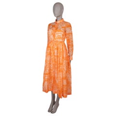 CHRISTIAN DIOR fluorescent orange cotton 2022 DIORIVIERA TOILE DE JOUY Dress XS
