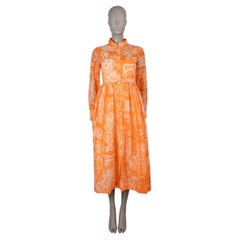 CHRISTIAN DIOR fluorescent orange cotton 2022 DIORIVIERA TOILE DE JOUY Dress XS
